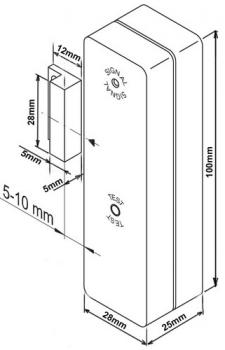 Preview: BROKO BL220FTX - Funk-Sender Fensterkontakt für Montage auf dem Fensterrahmen DIBt