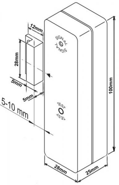 BROKO BL220FTX - Funk-Sender Fensterkontakt für Montage auf dem Fensterrahmen DIBt