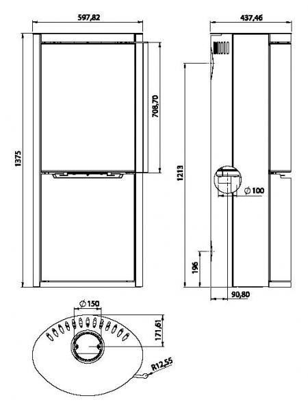 Ember Kaminofen D 19 Vollglastür