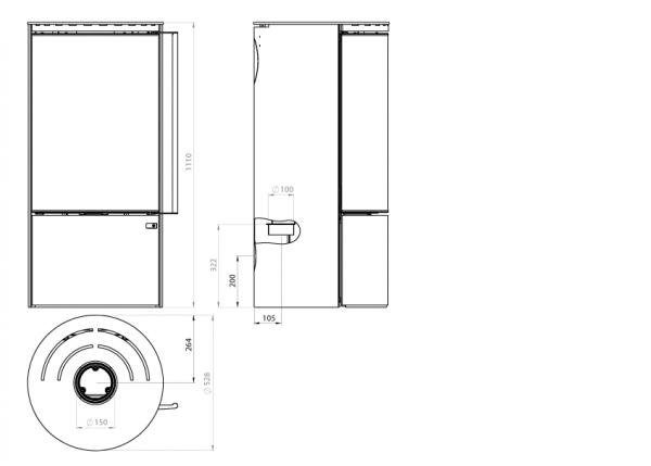 Ember Kaminofen F 14 Vollglastür